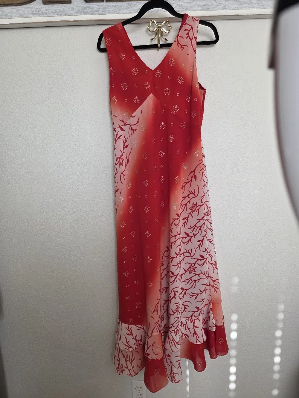 Y2k Style Midnight Velvet Ruffled Tiered Maxi Dress Sz L